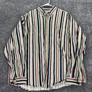 Greatland Shirt Mens 2XL Multicolor Striped Button Down Long Sleeve Cotton